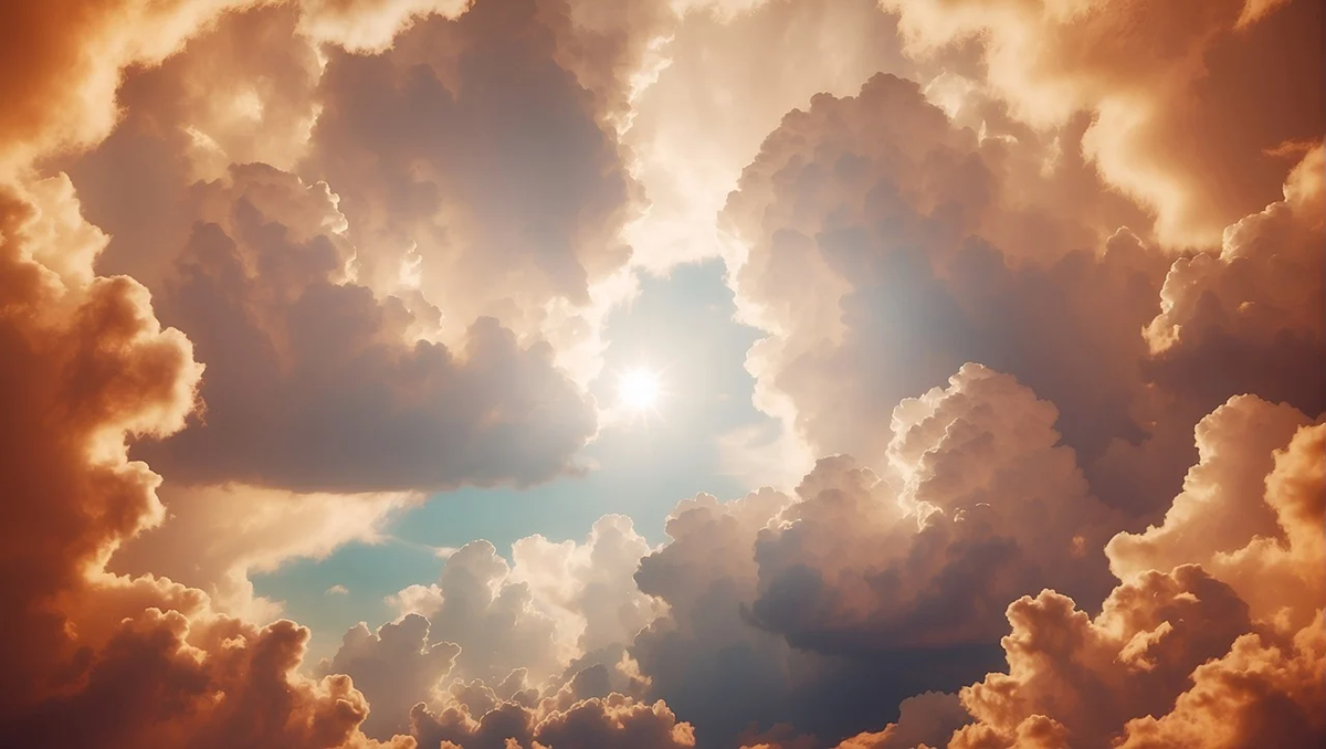 nuvole che si aprono e fanno vedere il sole