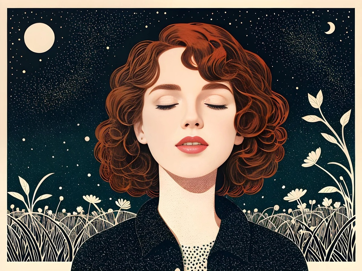 immagine di donna con gli occhi chiusi
