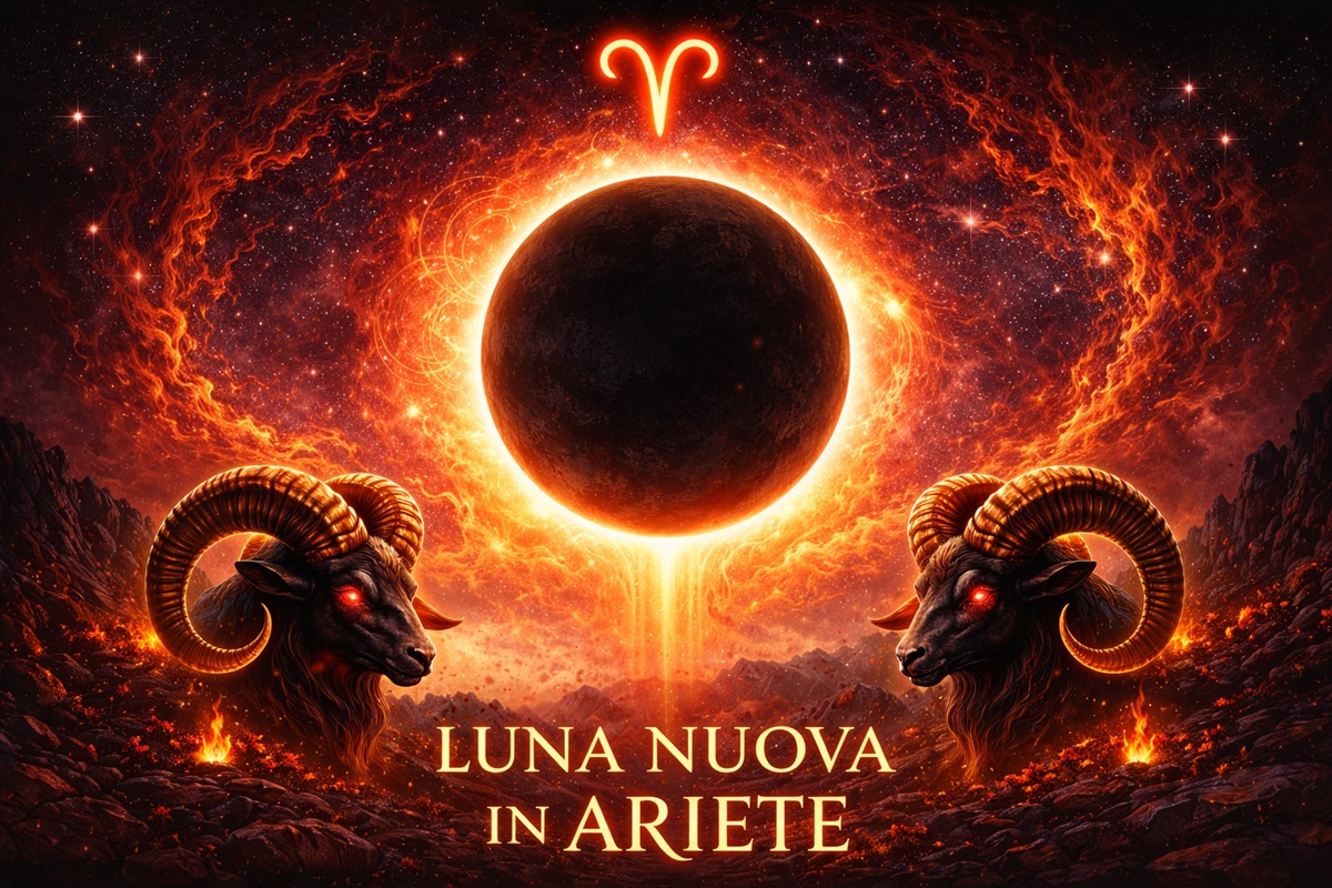 Immagine della luna nuova in ariete